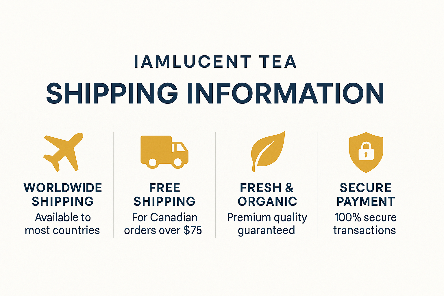 Shipping and quality information for IamLucent Tea